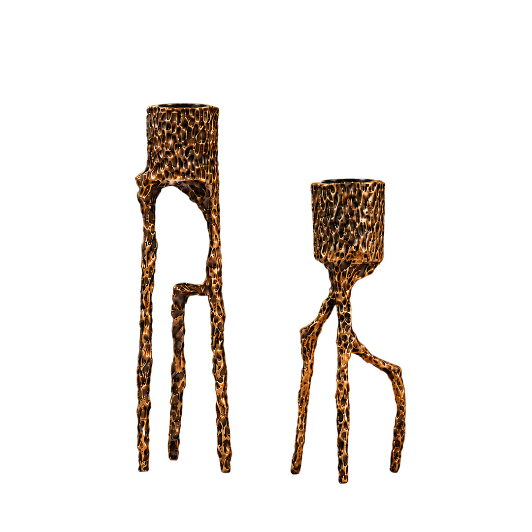 Aluminium Alloy Antique Twig Candle Holder